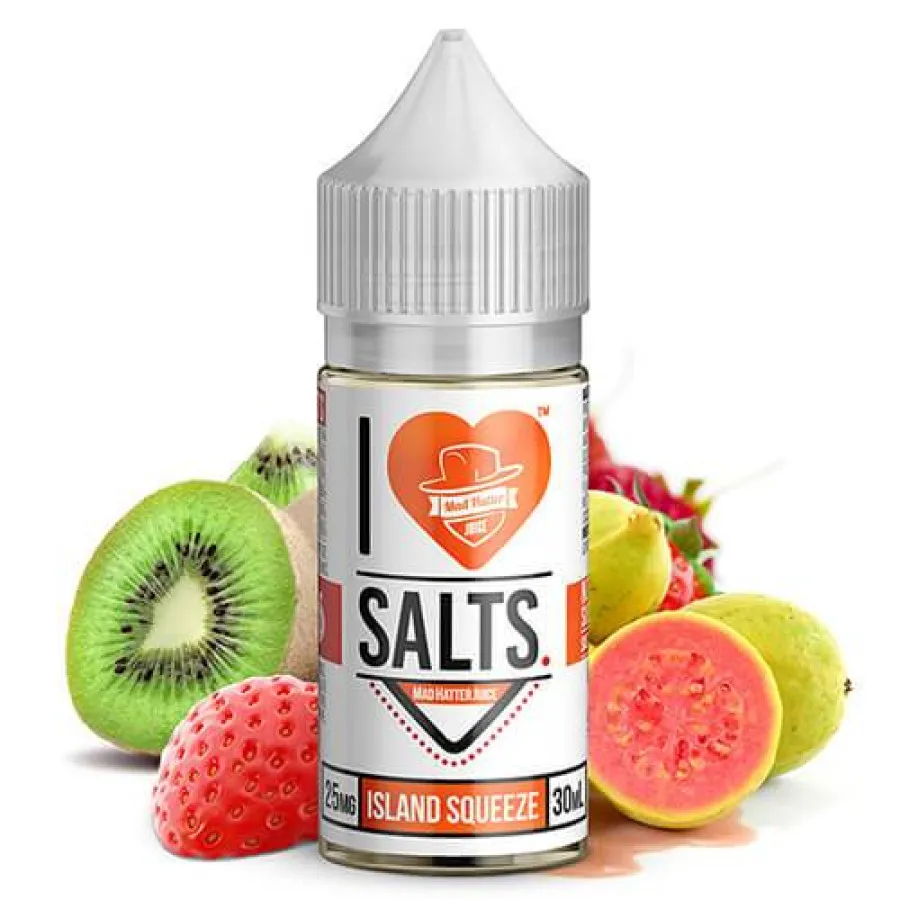 I LOVE SALTS BY MAD HATTER - ISLAND SQUEEZE/STRAWBERY GUAVA - 30ML