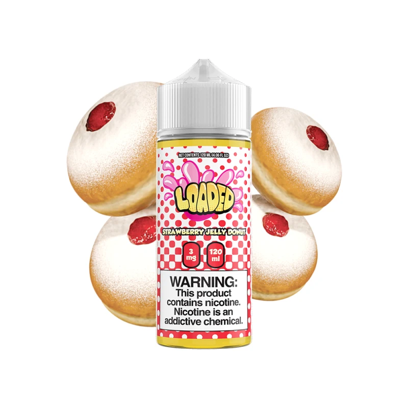 LOADED E-LIQUID - STRAWBERRY JELLY DONUT - 120ML
